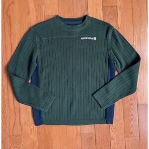 Vtg 90s Abercrombie & Fitch Y2K Rib-knit Sweater Sz Large Preppy Logo Script